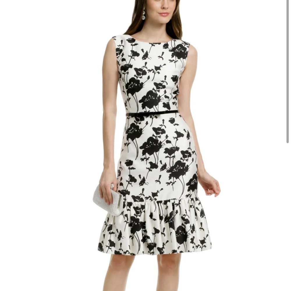 kate spade Black and White Floral Fit-and-Flare Dress